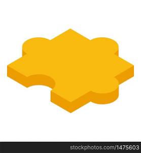 Yellow puzzle icon. Isometric of yellow puzzle vector icon for web design isolated on white background. Yellow puzzle icon, isometric style