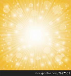 Yellow Ray Background with Stars and Wave.. Yellow Ray Background