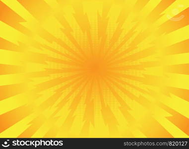 yellow rays pop art comic style background. retro vector illustration