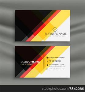 yellow red and black creative business card design