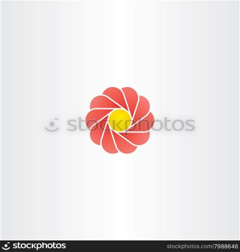 yellow red flower circle logo vector sign icon