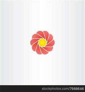 yellow red flower circle logo vector sign icon
