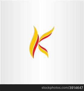 yellow red icon letter k logo design