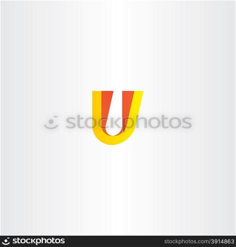 yellow red letter u logo symbol design element emblem