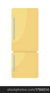 Yellow refrigerator semi flat color vector object. Full sized item on white. Fridge for office needs. Kitchen appliance isolated modern cartoon style illustration for graphic design and animation. Yellow refrigerator semi flat color vector object