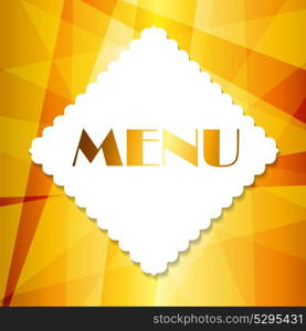 Yellow Restaurant Menu Template. Vector Illustration EPS10. Restaurant Menu Template Vector Illustration