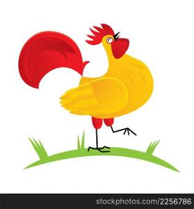 Yellow Rooster. Vector illustration. 2017 New Year Symbol.