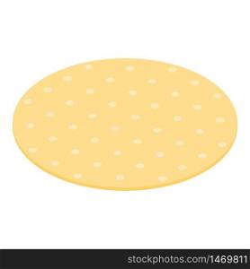 Yellow round carpet icon. Isometric of yellow round carpet vector icon for web design isolated on white background. Yellow round carpet icon, isometric style