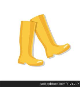 Yellow rubber boots, vector illustration