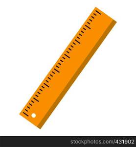 Yellow ruler icon flat isolated on white background vector illustration. Yellow ruler icon isolated