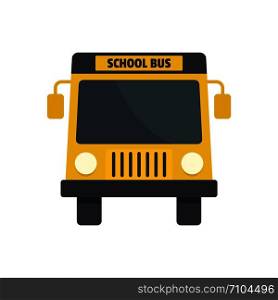 Yellow school mini bus icon. Flat illustration of yellow school mini bus vector icon for web design. Yellow school mini bus icon, flat style