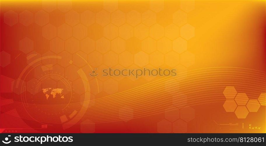 Yellow scientific or medical backgrounds. Futuristic abstract background with geometric tech shapes, dotted lines and wave lines, background for the Internet banner.