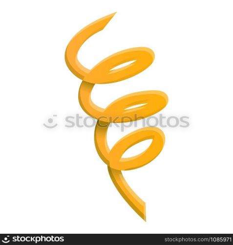 Yellow serpentine icon. Cartoon of yellow serpentine vector icon for web design isolated on white background. Yellow serpentine icon, cartoon style