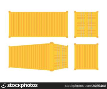 Yellow Shipping Cargo Container Twenty and Forty feet. for Logistics and Transportation. Vector stock Illustration. Yellow Shipping Cargo Container Twenty and Forty feet. for Logistics and Transportation. Vector stock Illustration.