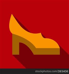 Yellow shoe icon. Flat illustration of yellow shoe vector icon for web. Yellow shoe icon, flat style