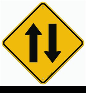 Yellow Sign Directional Arrows