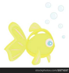 Yellow small fish, illustration, vector on white background