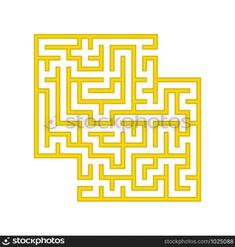 Yellow square labyrinth. A game for children. Simple flat vector illustration isolated on white background. With a place for your images. Yellow square labyrinth. A game for children. Simple flat vector illustration isolated on white background. With a place for your images.
