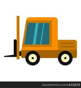 Yellow stacker loader icon flat isolated on white background vector illustration. Yellow stacker loader icon isolated