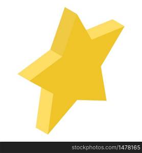 Yellow star icon. Isometric of yellow star vector icon for web design isolated on white background. Yellow star icon, isometric style