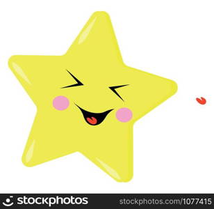 Yellow star, illustration, vector on white background.