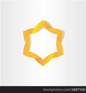 yellow star symbol abstract frame design