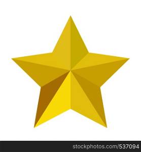 Yellow star vector flat shape element sign isolated white icon
