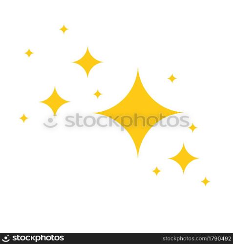 Yellow starry twinkles and sparkles isolated on white background. Gold star lightning icon. Bright flash, shining glow effect. Vector flat illustration.. Yellow starry twinkles and sparkles isolated on white background. Gold star lightning icon. Bright flash, shining glow effect. Vector flat illustration