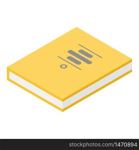 Yellow statistic book icon. Isometric of yellow statistic book vector icon for web design isolated on white background. Yellow statistic book icon, isometric style