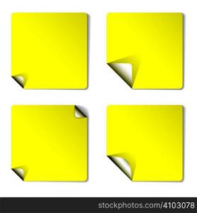 yellow sticker with corner curl and drop shadow