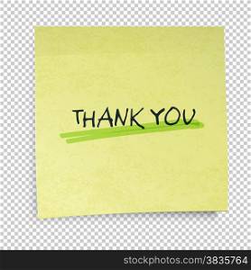 Yellow sticky notes with Thank You Message