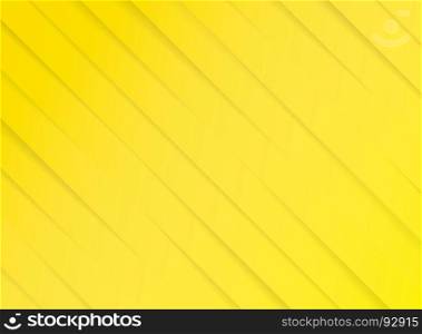 Yellow striped diagonal paper cut background. Vector illustration