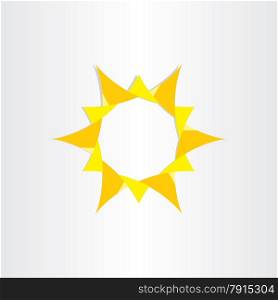 yellow sun sunshine icon background vector design summer ray radiance science