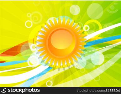 Yellow sun vector background