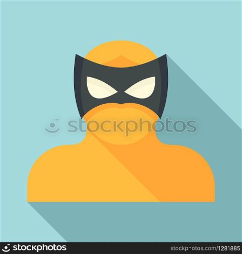 Yellow superhero icon. Flat illustration of yellow superhero vector icon for web design. Yellow superhero icon, flat style