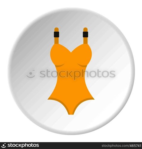 Yellow swimsuit icon in flat circle isolated on white background vector illustration for web. Yellow swimsuit icon circle