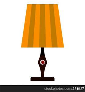 Yellow table lamp icon flat isolated on white background vector illustration. Yellow table lamp icon isolated