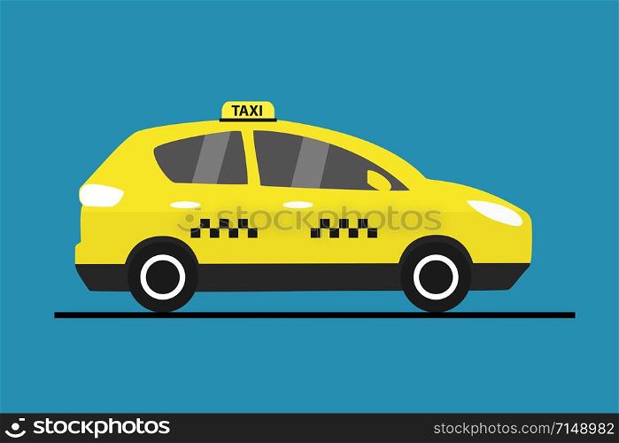Yellow taxi car,city transport,vector illustration. ??????