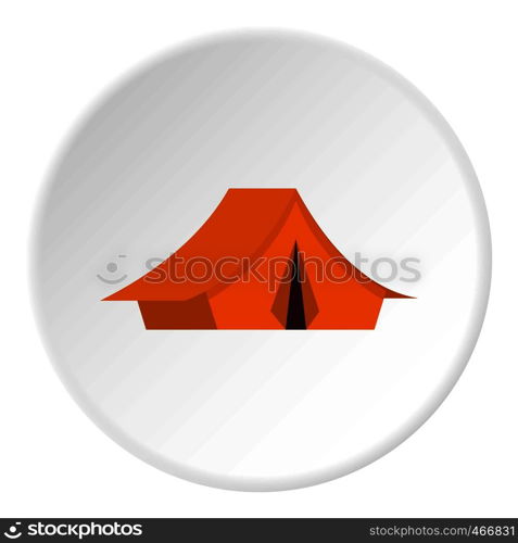 Yellow tent icon in flat circle isolated vector illustration for web. Yellow tent icon circle