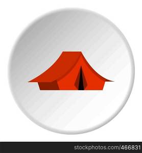 Yellow tent icon in flat circle isolated vector illustration for web. Yellow tent icon circle