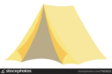 Yellow tent, illustration, vector on white background.