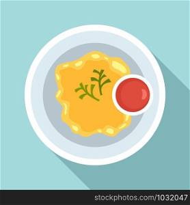 Yellow thai food icon. Flat illustration of yellow thai food vector icon for web design. Yellow thai food icon, flat style