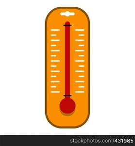 Yellow thermometer icon flat isolated on white background vector illustration. Yellow thermometer icon isolated
