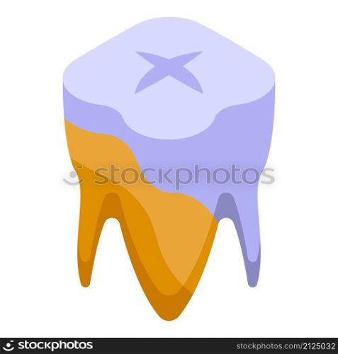Yellow tooth whitening icon isometric vector. Dental teeth. Dentist care. Yellow tooth whitening icon isometric vector. Dental teeth
