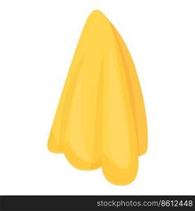Yellow towel icon cartoon vector. Textile rolled. Hand folded. Yellow towel icon cartoon vector. Textile rolled