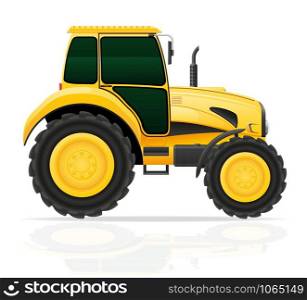 yellow tractor vector illustration isolated on white background