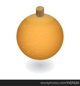 Yellow tree ball icon. Isometric of yellow tree ball vector icon for web design isolated on white background. Yellow tree ball icon, isometric style