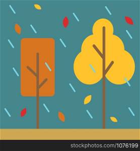 Yellow trees, illustration, vector on white background.