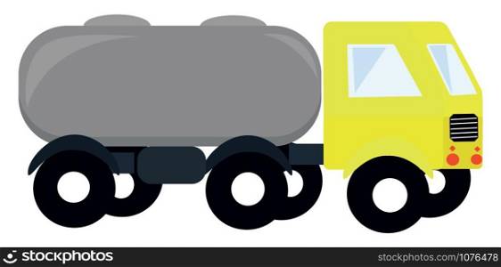 Yellow truck, illustration, vector on white background.