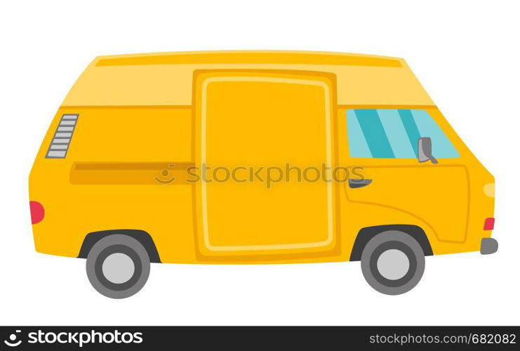 Yellow van vector cartoon illustration isolated on white background.. Yellow van vector cartoon illustration.